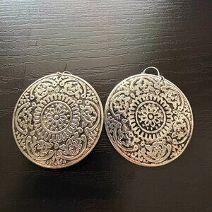 Silver Medallion Earrings
